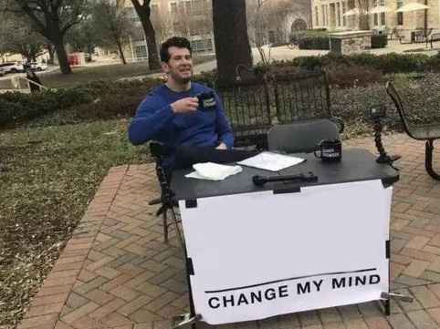 Change My Mind meme about Barefaced