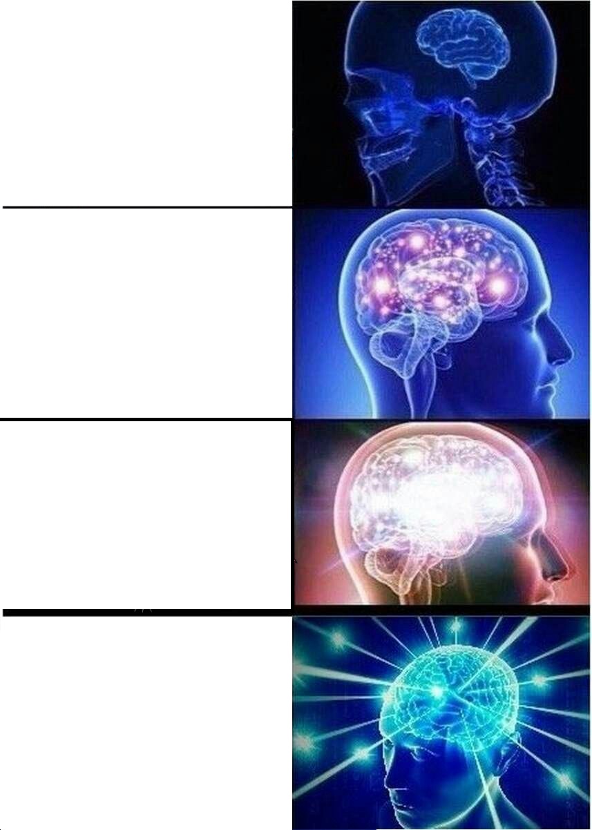 Expanding Brain meme about Barefaced